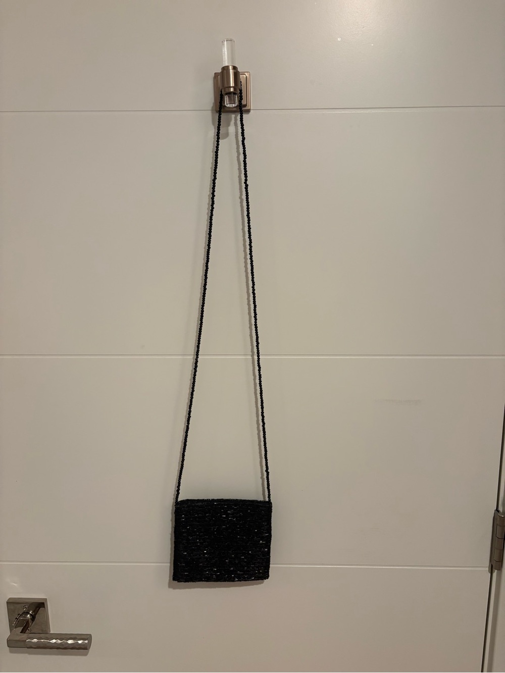 Ann Taylor Black Quilted Small Crossbody with Chain Strap
